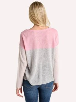 ATM Colorblock Cashmere Sweater -Standrews Links Officials Store aw8307 al bubblegum lunar heathergreyalt3