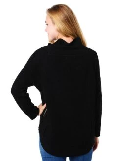 Fate Cowl Neck Sweater With Side Zips -Standrews Links Officials Store az 036 blackalt3