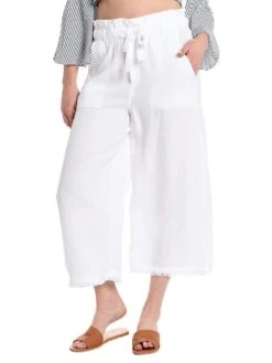 Bella Dahl Frayed Crop Wide Leg Pant -Standrews Links Officials Store b3012 654 303 whitealt1