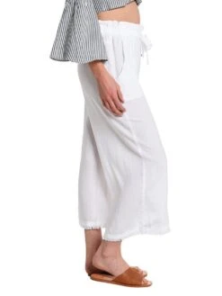 Bella Dahl Frayed Crop Wide Leg Pant -Standrews Links Officials Store b3012 654 303 whitealt2