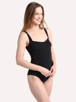 Karla Colletta Basics Square Neck Silent Underwire Tank With High Back -Standrews Links Officials Store ba d70 blackalt2