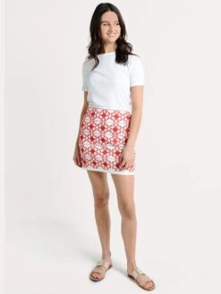 J. Marie Baylee Skirt -Standrews Links Officials Store bayleeskirt white redembroideryalt3