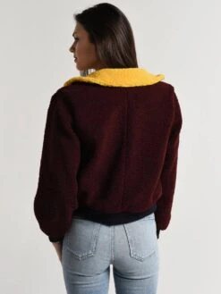 J.O.A Multi Contrast Teddybear Jacke -Standrews Links Officials Store bc7860 multistripealt2