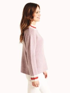 J.O.A. High Neck Stripe Detail Sweater -Standrews Links Officials Store bc7991 lavenderalt1