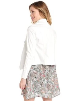 BB Dakota Peppin Drapey Faux Leather Jacket With Rib Knit Undersleeve -Standrews Links Officials Store bg32982 peppin dirtywhitealt2