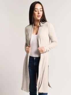 Beyond Yoga High Slit Long Duster Cardigan -Standrews Links Officials Store bh2116 oatmealheather bc845be6 d9fc 425d 9fde 685fcde6be6f