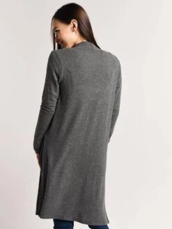 Beyond Yoga High Slit Long Duster Cardigan -Standrews Links Officials Store bh2116 mid heathergrayalt2