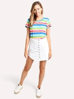 BB Dakota Take Me Out Denim Skirt -Standrews Links Officials Store bj209373 opticwhitealt3