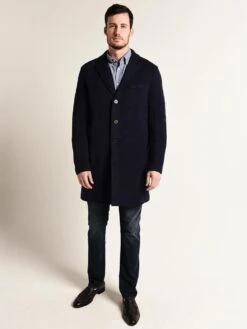 Harris Wharf London Boxy Coat Heavy Herringbone -Standrews Links Officials Store c9101mmg navybluealt2