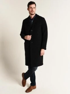 Harris Wharf London Boiled Wool Overcoat -Standrews Links Officials Store c9121mlc anthracitealt1