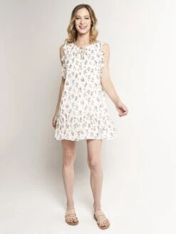 Papercrane Ruffle Sleeve Dress -Standrews Links Officials Store cp46912 ivoryalt3