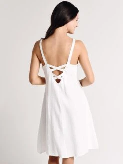 Melissa Woven Button Midi Dress -Standrews Links Officials Store da7215aimk whitealt2