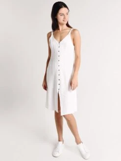 Melissa Woven Button Midi Dress -Standrews Links Officials Store da7215aimk whitealt3