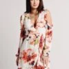 Arkco Flower Pattern Wrap Dress