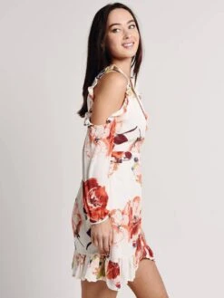 Arkco Flower Pattern Wrap Dress -Standrews Links Officials Store dhf24556e offwhite redalt2