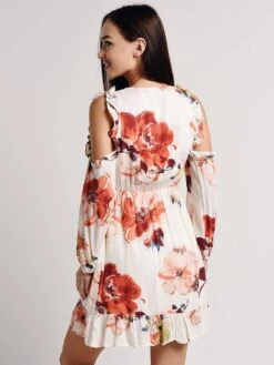 Arkco Flower Pattern Wrap Dress -Standrews Links Officials Store dhf24556e offwhite redalt3