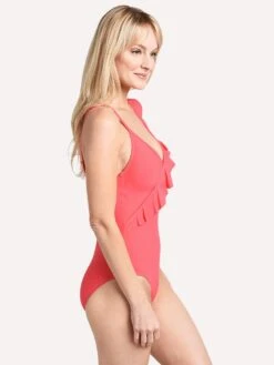 Helen Jon Ruffle Wrap One Piece -Standrews Links Officials Store dj01 0426gis gingersolidalt2