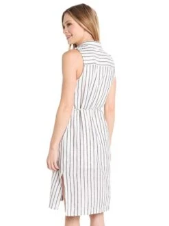 Everly Button Down Shift Dress With Tie 5 Everly Button Down Shift Dress With Tie -Standrews Links Officials Store dr7834 navyalt1