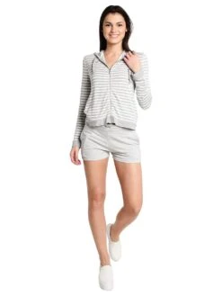 Majestic French Terry Stripe Long Sleeve Zip Up Hoodie -Standrews Links Officials Store e181207 grischine milkalt1