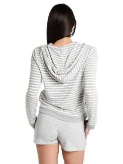 Majestic French Terry Stripe Long Sleeve Zip Up Hoodie -Standrews Links Officials Store e181207 grischine milkalt3