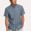 Quiksilver Men's Waterman Spun Reel Short Sleeve Shirt