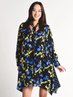 Tanya Taylor Dot And Camo Print Romia Dress