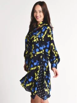 Tanya Taylor Dot And Camo Print Romia Dress -Standrews Links Officials Store f181d647cf navyalt2