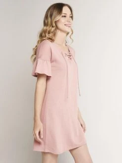 Papercrane Front Tie Detail Dress -Standrews Links Officials Store ft46974 mauvealt2
