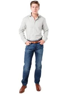 Good Man Brand Bond Long Sleeve Modern Spread Collar Grey Heather Vintage Shirt -Standrews Links Officials Store g216 13 123 greyalt1