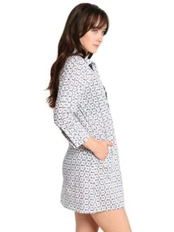 Helen Jon Essential Shirt Dress -Standrews Links Officials Store hj13 0739nwp navywhiteprinalt2