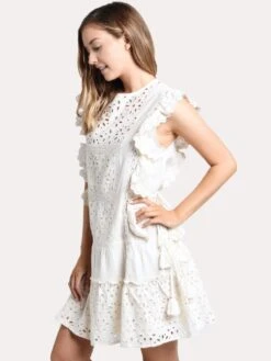 Misa Marieta Dress -Standrews Links Officials Store isdr6793 ivorycottoneyeletalt1