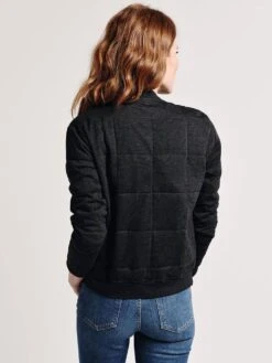 Majestic Viscose Quilted Zip Front Blazer Jacket -Standrews Links Officials Store j048 fve030 anthracitechinealt3