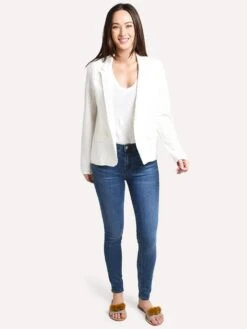 Majestic Women's Long Sleeve Open Blazer With Pockets -Standrews Links Officials Store j060 fve050 milkalt3