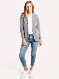 Majestic Chevron Long Sleeve Button Blazer -Standrews Links Officials Store j079 fve040 noir milkalt1