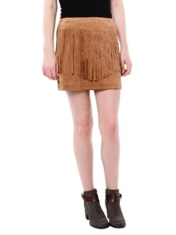 Jack By BB Dakota Eulamay Fringe Faux Suede Skirt