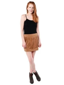 Jack By BB Dakota Eulamay Fringe Faux Suede Skirt -Standrews Links Officials Store jg39121 eulamay camelalt1