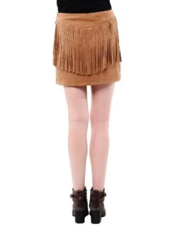 Jack By BB Dakota Eulamay Fringe Faux Suede Skirt -Standrews Links Officials Store jg39121 eulamay camelalt3
