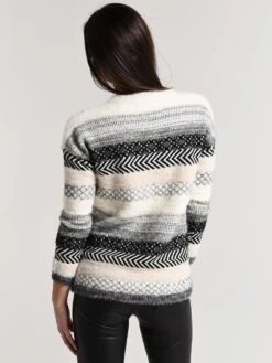 Jack Sundance Mixed Stripe Sweater -Standrews Links Officials Store ji406427 ivoryalt2