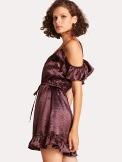 Jack Got To Be Real Satin Ruffle Dress -Standrews Links Officials Store ji408024 darkfigalt1