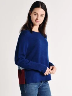 Chinti & Parker Ribbed Back Sweater -Standrews Links Officials Store ke19pdbd petrol dustblue rustalt1