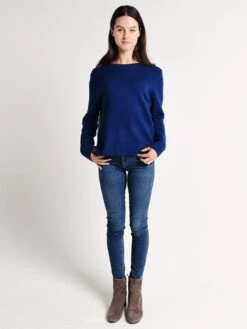 Chinti & Parker Ribbed Back Sweater -Standrews Links Officials Store ke19pdbd petrol dustblue rustalt3