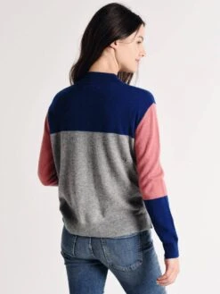 Chinti & Parker Luis Colour Block Turtle Sweater -Standrews Links Officials Store kl75gm grey multialt2