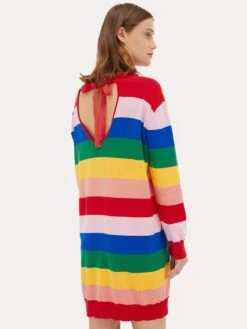 Chinti & Parker Rainbow Cotton Tie Back Day Dreamer Mini Dress -Standrews Links Officials Store kn21 multialt1