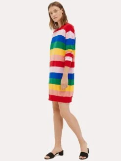 Chinti & Parker Rainbow Cotton Tie Back Day Dreamer Mini Dress -Standrews Links Officials Store kn21 multialt2