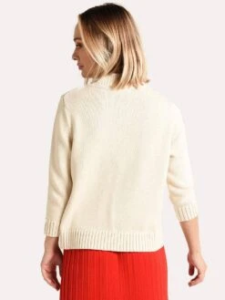 Chinti & Parker Cream Cotton Soleil Sweater -Standrews Links Officials Store kn42 creamalt2