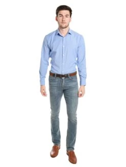 Mizzen+Main Maverick Performance Shirt -Standrews Links Officials Store l 7004 lightblueglenplaidalt1