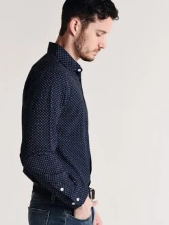 Mizen+Main Ballard Shirt -Standrews Links Officials Store l 7028 navy greyalt2