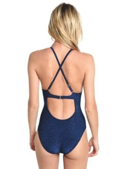 La Blanca Midnight Rain Hi-Neck Cut-Out One-Piece -Standrews Links Officials Store lb7ad12 midalt2