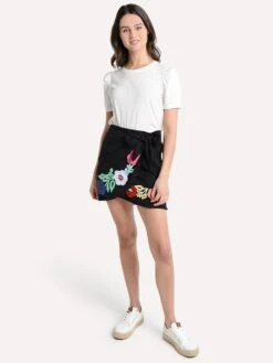 J. Marie Marta Skirt -Standrews Links Officials Store martaskirt black multiembroideryalt1
