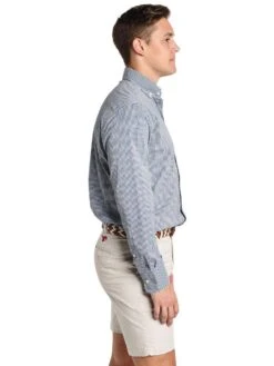 Peter Millar Men's Collegiate Check Performance Sport Shirt -Standrews Links Officials Store mc0ew07bl c midnight white smualt2